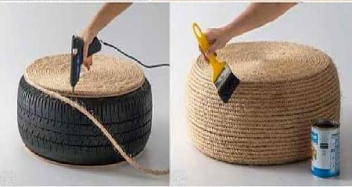 Make a floor cushion with a tire