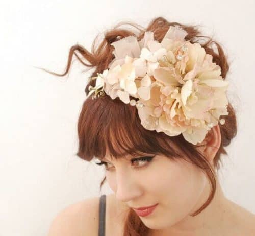 Diaphanous petals - a whimsical floral and crystal headband by Faylyne https://www.flickr.com/photos/bellafaye8/6688394843/ via creative commons