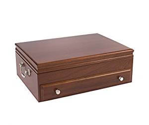 wood tea chest silver via amazon.com